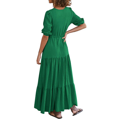 👗Elegant V-neck Split Boho Long Dress---😍50% afsláttur😍